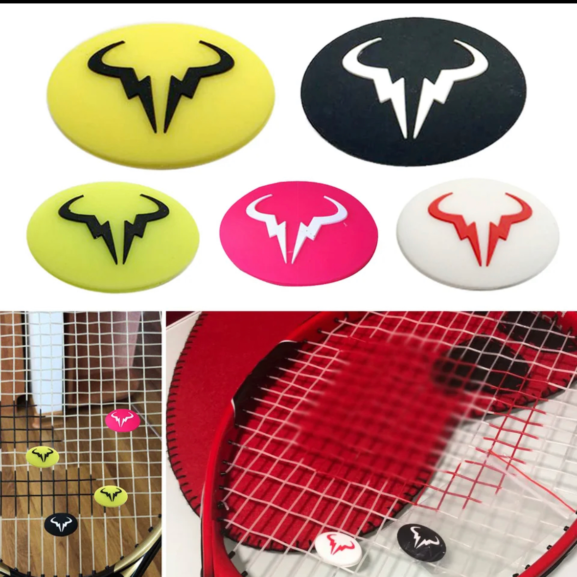 Antivibradores Para Raqueta Tenis Frontenis  Rf Y Nadal Paquete 10 piezas