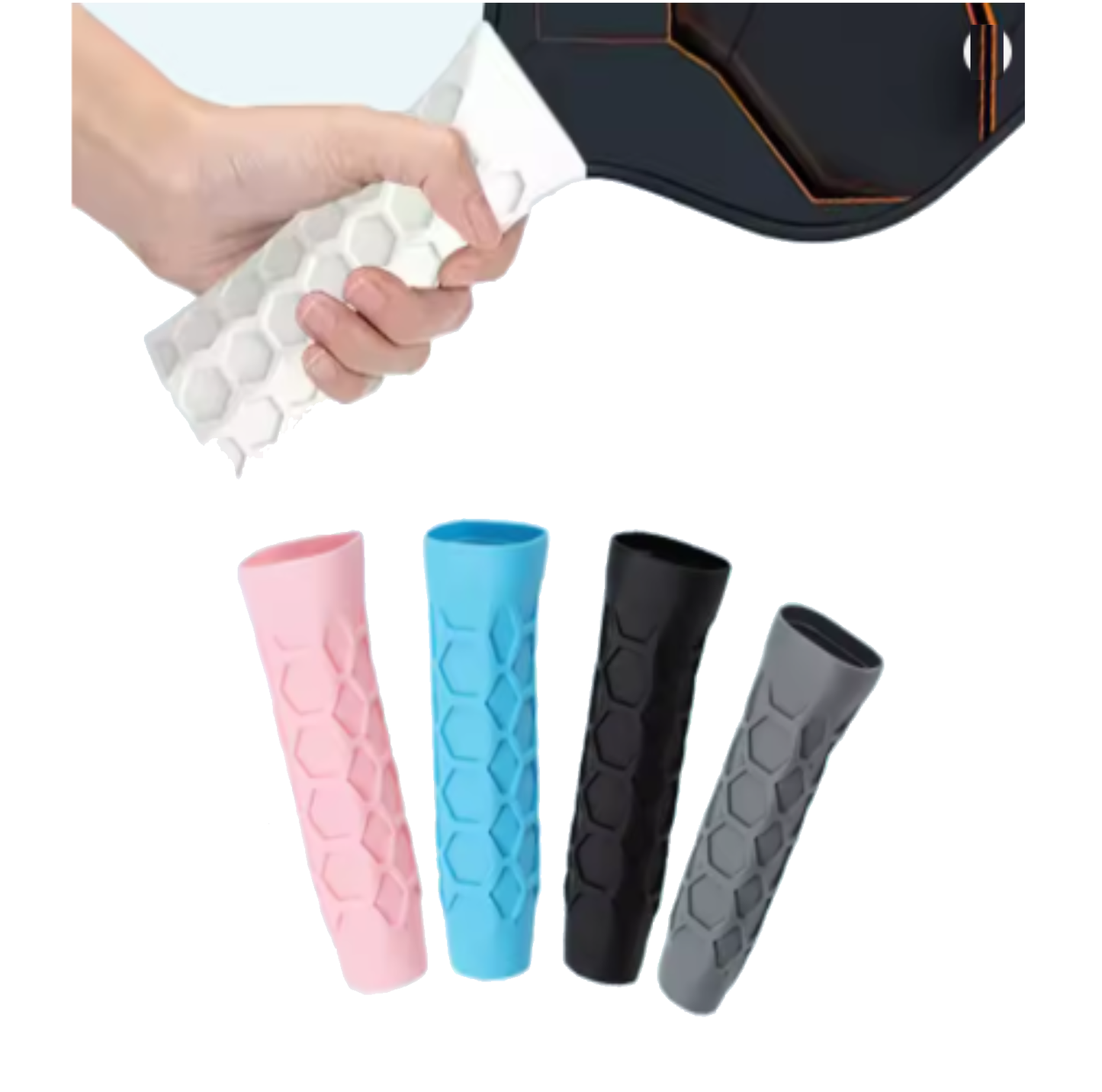 Grip Silicon Raqueta Pala Padel Pickleball Hex Grip Blanco