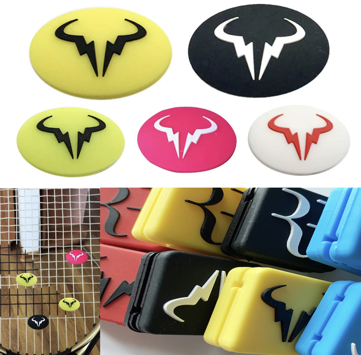 Antivibradores Para Raqueta Tenis Frontenis  Rf Y Nadal Paquete 10 piezas